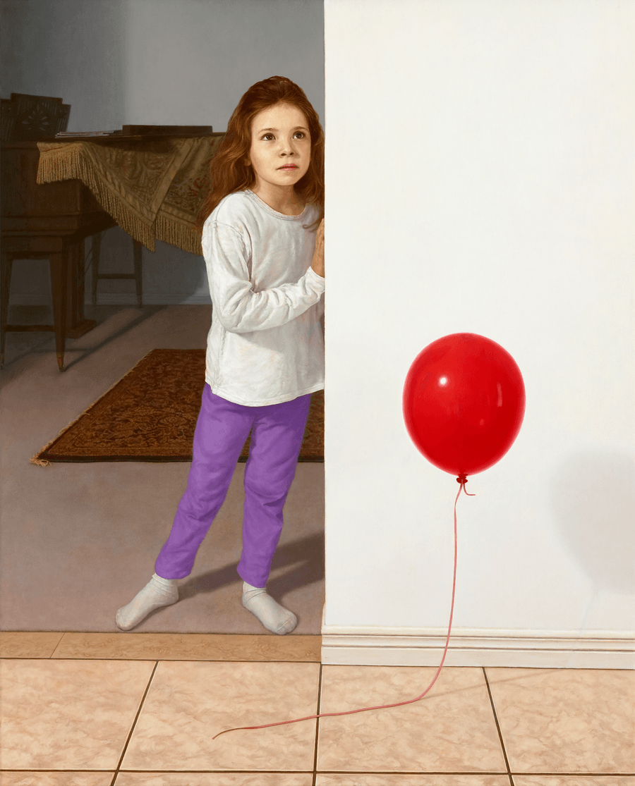 Oil painting Girl with a Balloon by John Hansen Artist