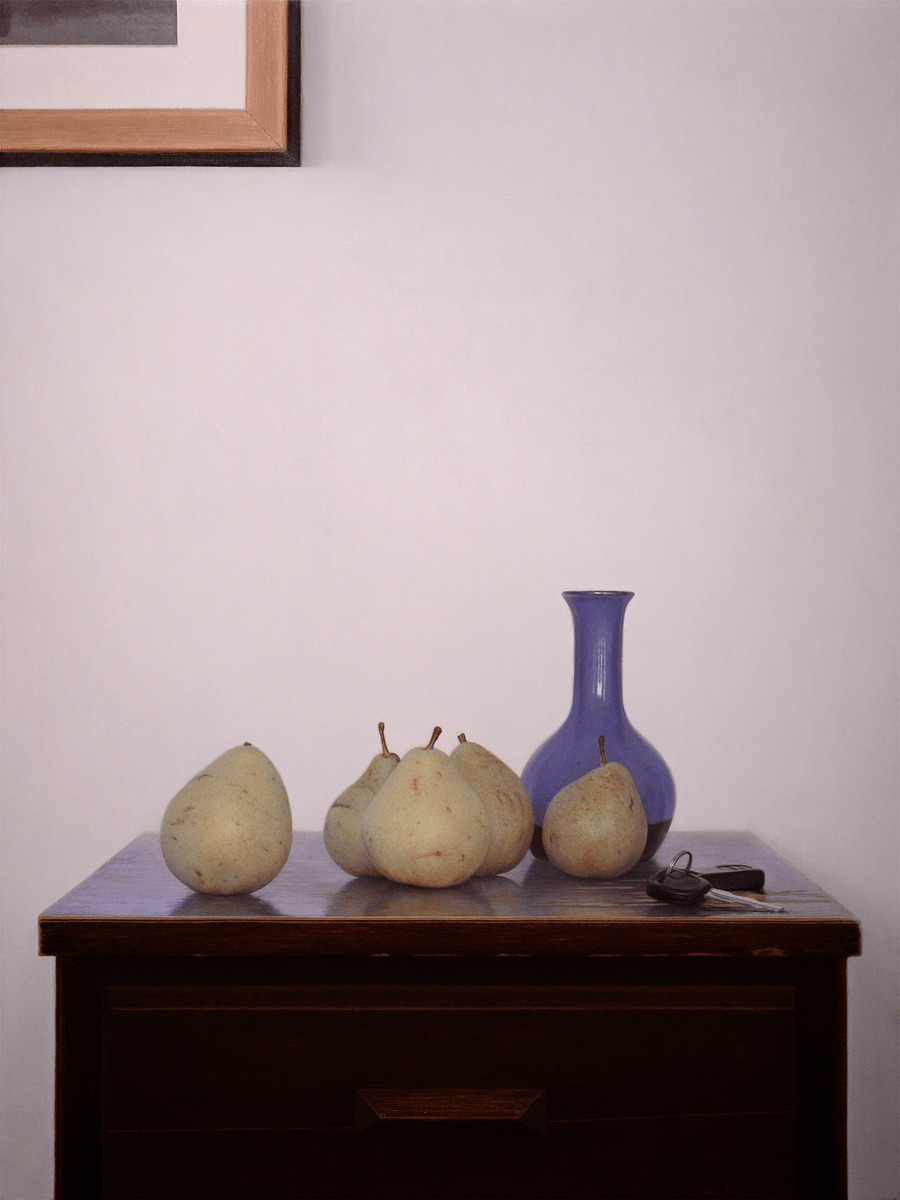 Oil painting Pears on a Table by John Hansen Artist